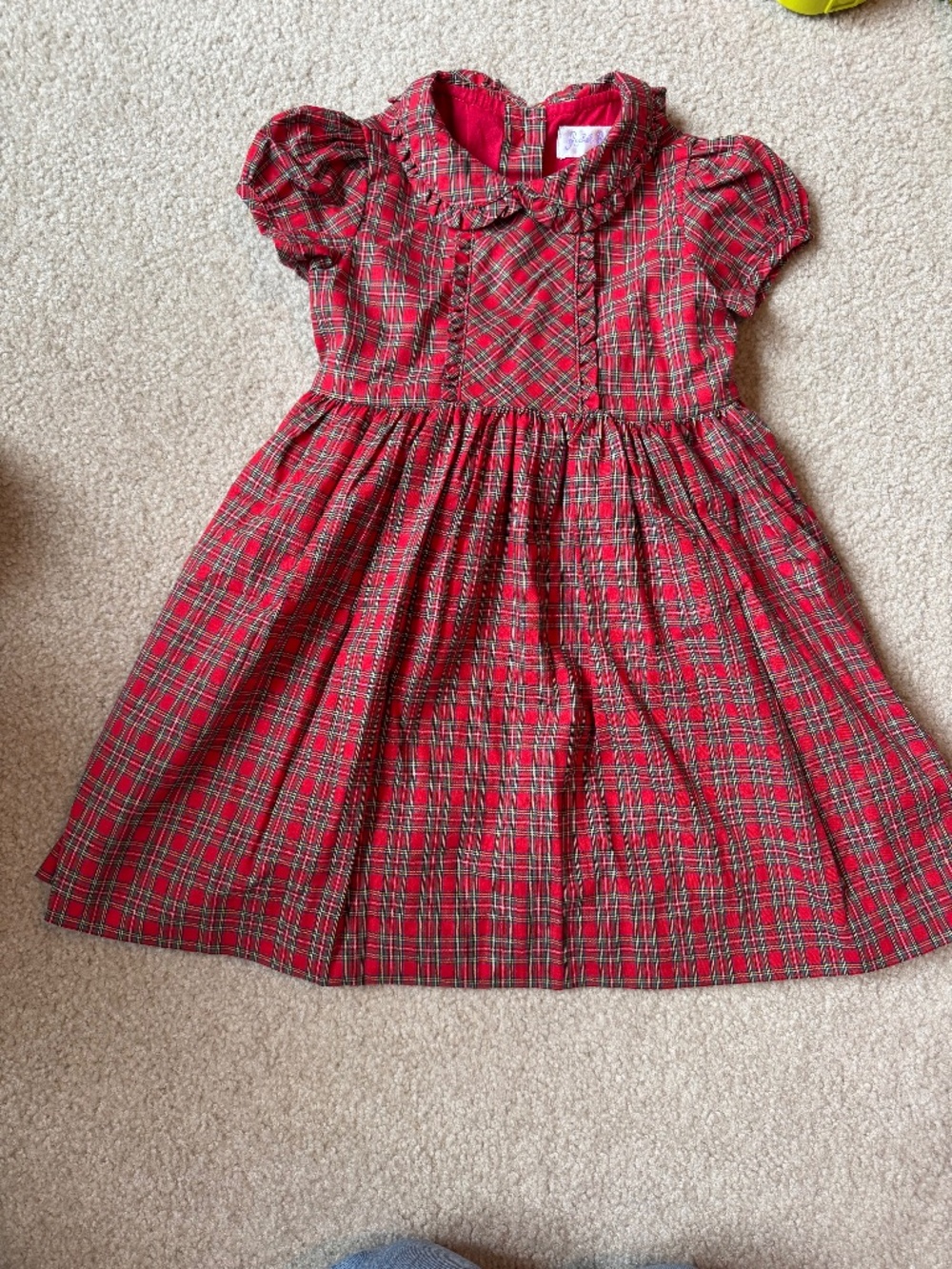 Rachel Riley Red Tartan Holiday Dress size 2 years